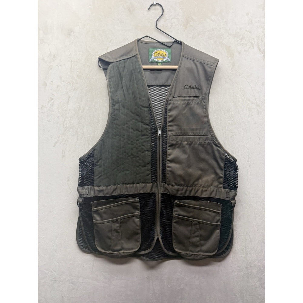 Cabelas Shooting Vest Mens XL Brown Mesh Outdoor Gear Fly Fishing Photography